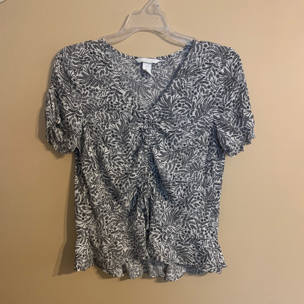 H&M Ruched Printed Blouse
